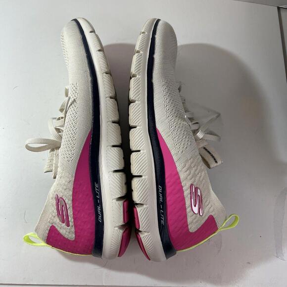 Skechers Womens Sneakers Air Cooled Size 12 Dual Lite Lace Up White Fabric - Picture 9 of 9